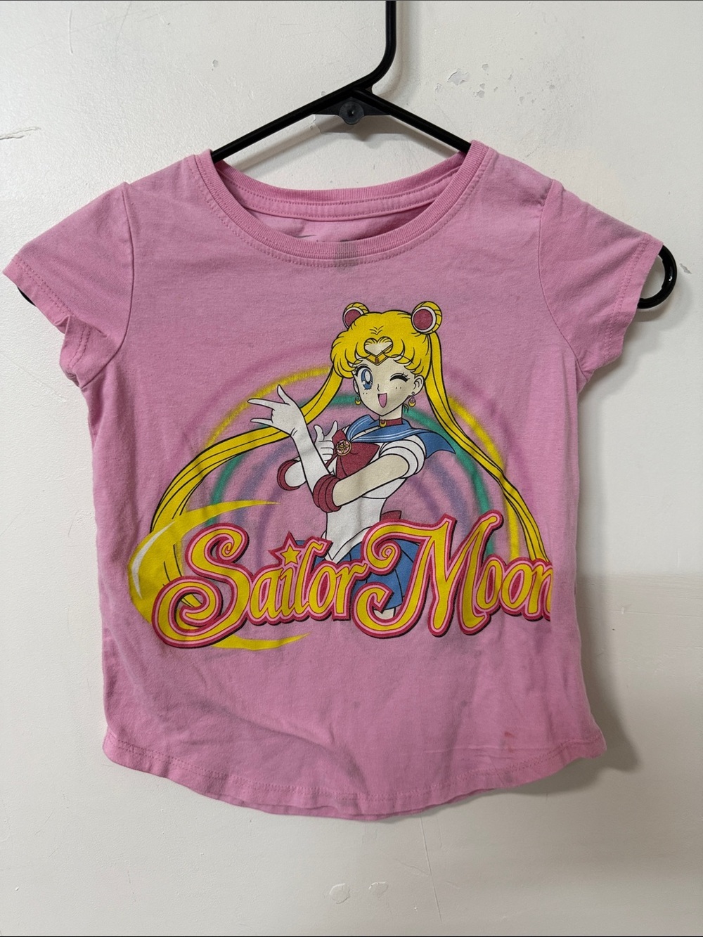 Sailor Moon Pink Short Sleeve Graphic Tee for Kids
